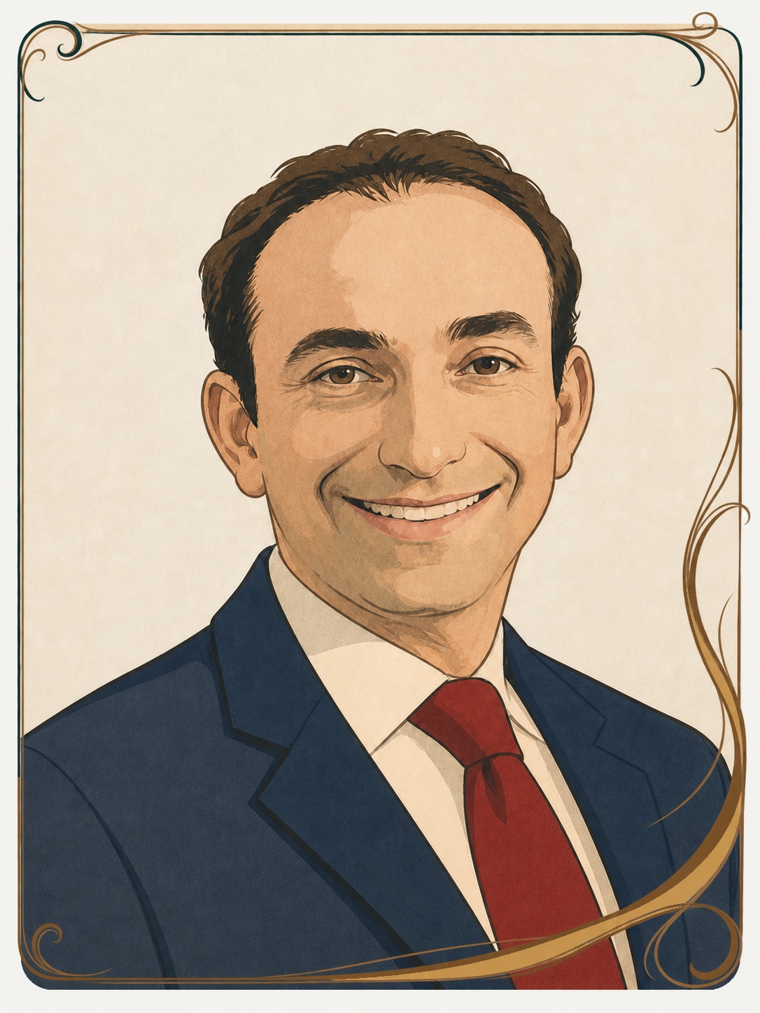 Art Nouveau portrait of Joshua Tasoff